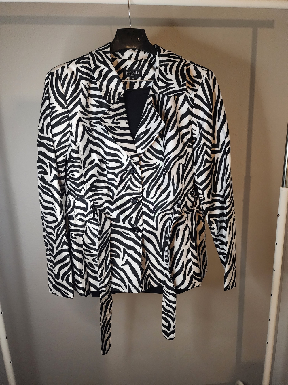 Isabella Black and White Zebra Print Peplum Jacket And Skirt